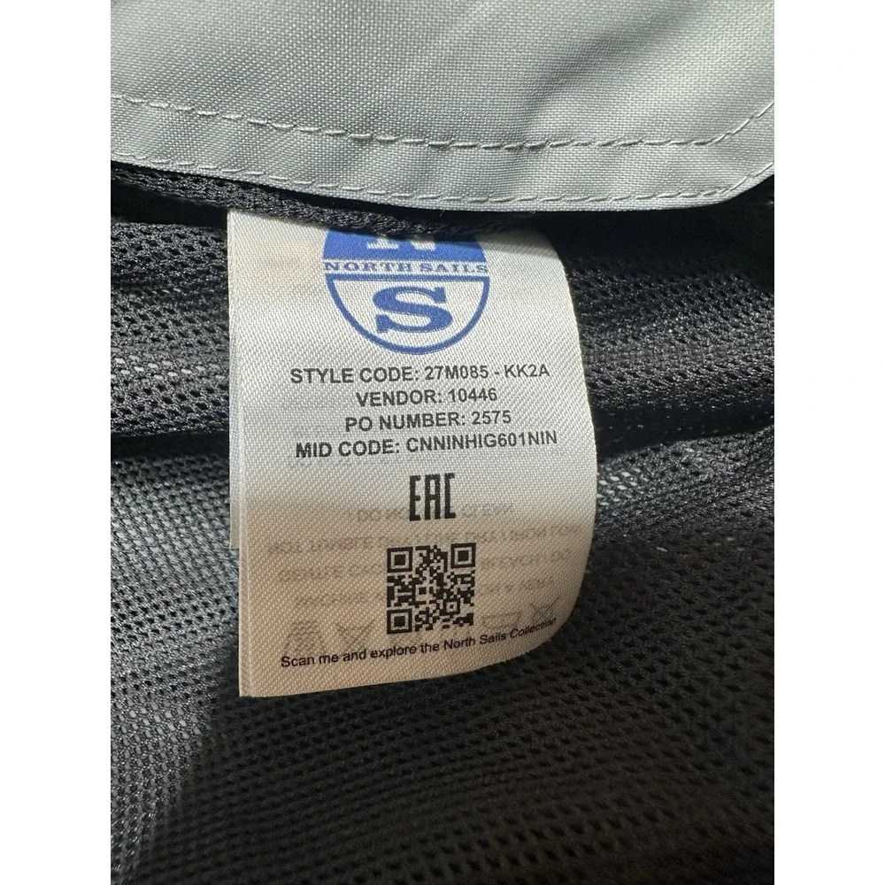 North Sails Mesh Lined Sailer Jacket Mens Medium Grey High Neck Full Zip Bomber
